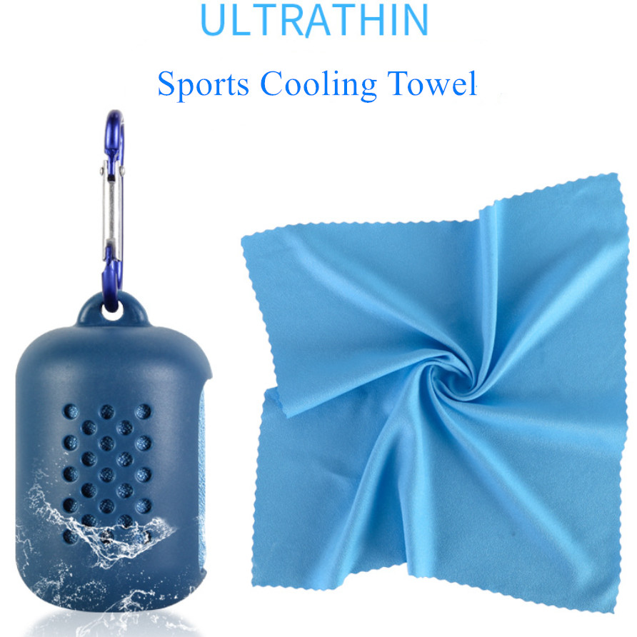 Silicone Case microfiber sports sweat instant cooling towel 2