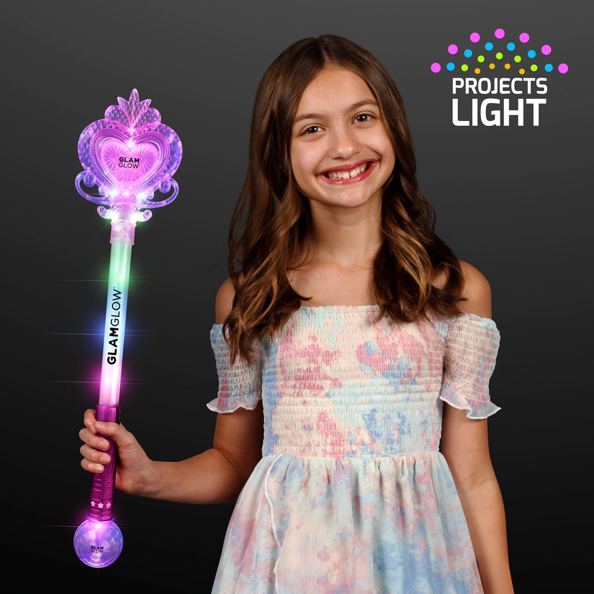 22.5" Big Light Up Heart Princess Wand 2