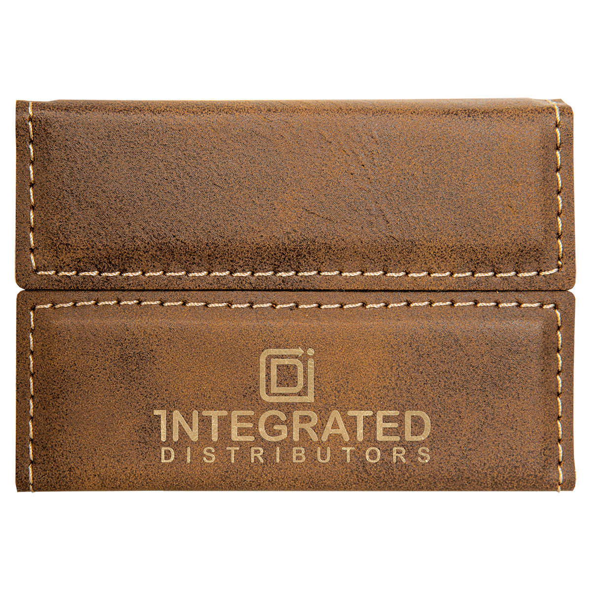 Rustic/Gold Leatherette Business Card Holder
