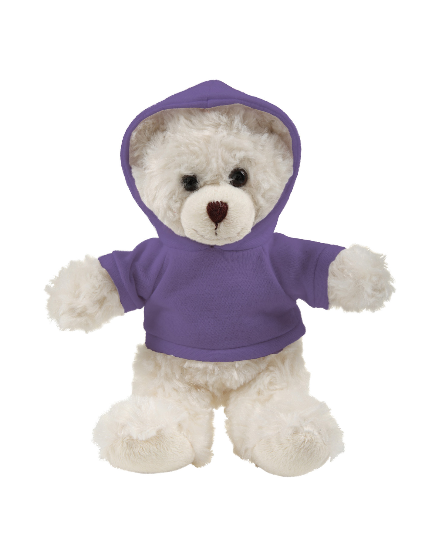 soft plush  Cream Curly Sitting Bear with hoodie 7
