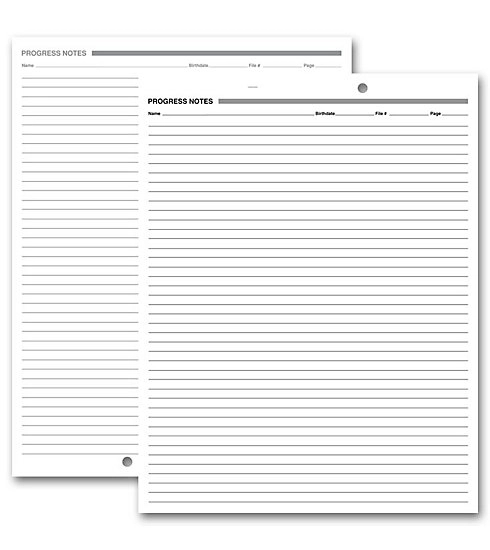 Progress Notes, Two-Hole Punch, White Ledger 1