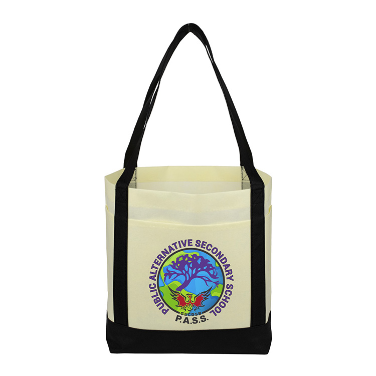 18"W x 12"H x 7" Gusset - "THE CRUISER" Faux Canvas 3-Pocket Value Tote 11