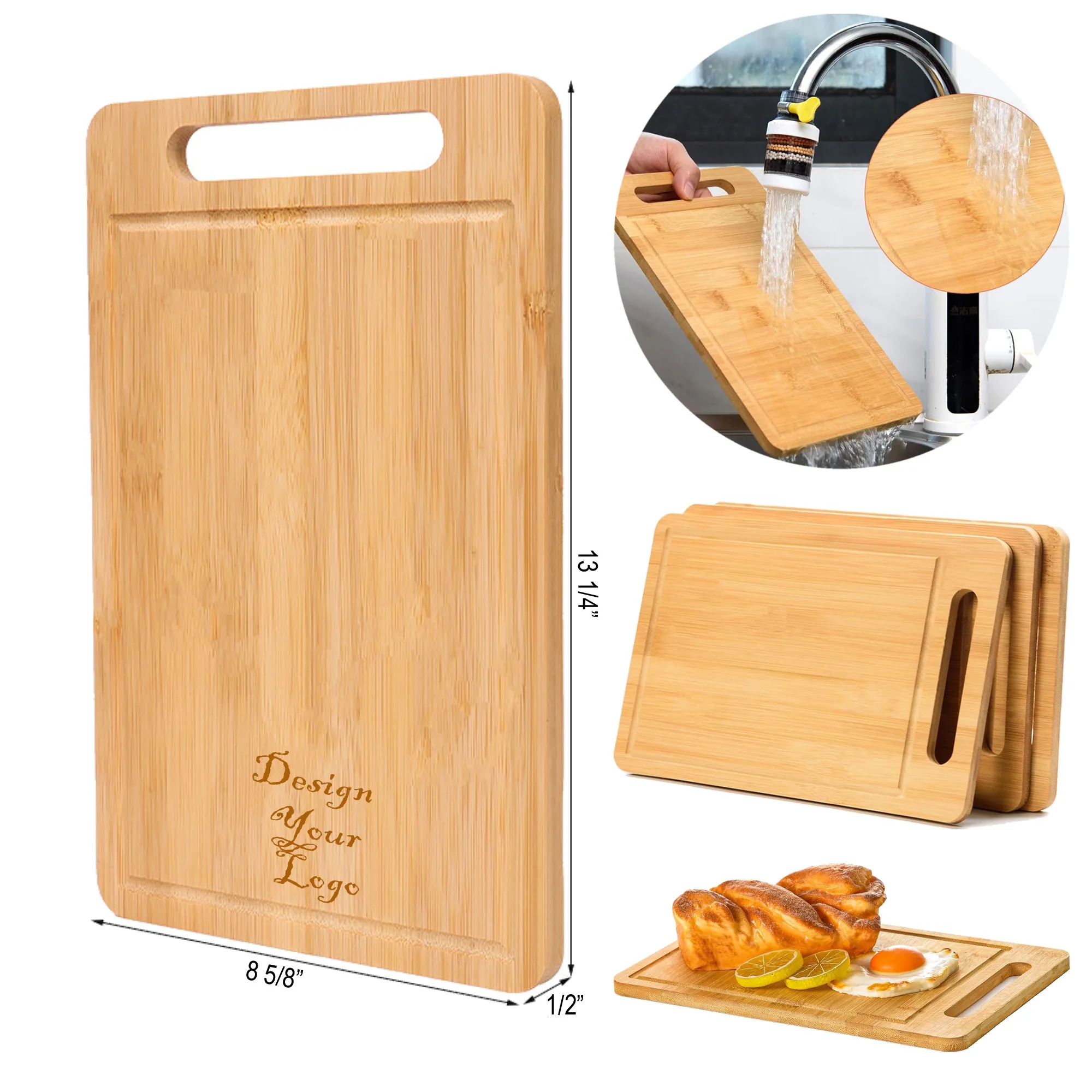 Eco-Friendly Wood Cutting Board with Handle 1