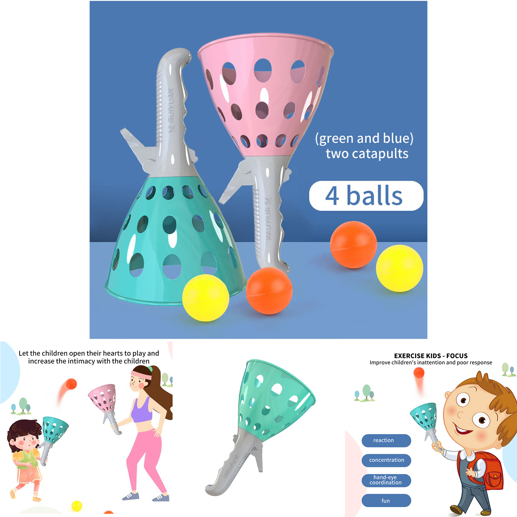 Outdoor Sports Children Elastic Catapult Ball Toy 2