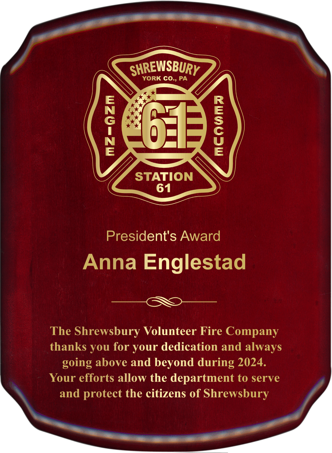 CLIPPED CORNER PLAQUE WITH 1 COLOR FILL 2
