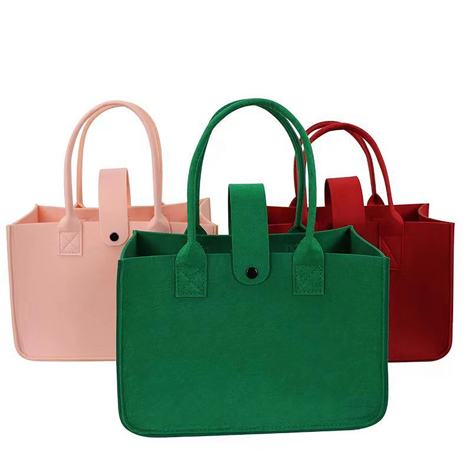 PU Double Handle Felt Tote Bag 4