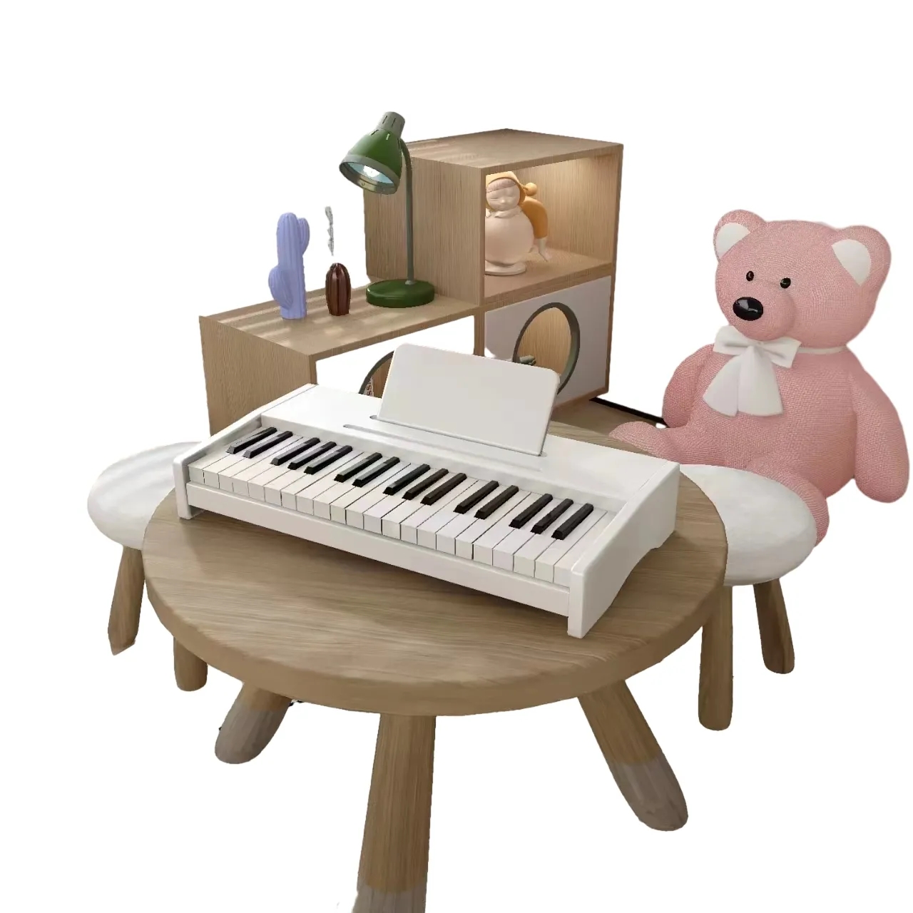 MOQ1 Children's Teaching Wooden 37-Key Piano 3