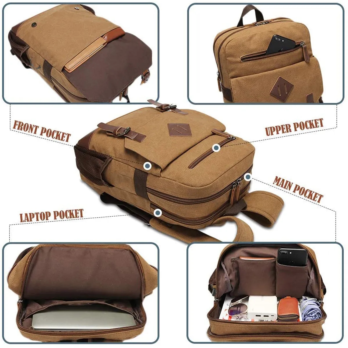 Canvas Backpack For Men Women 4