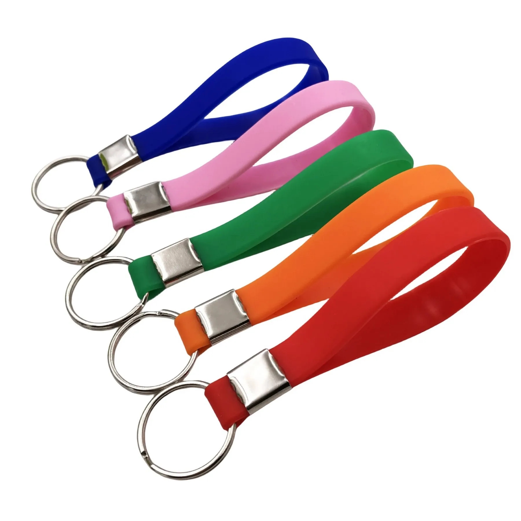 Screen Printed Silicone Wristband Keychain 2