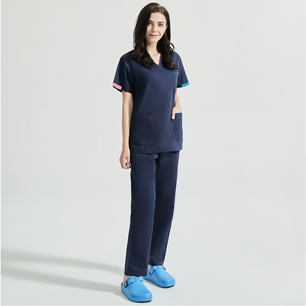 Nursing Uniforms Medical Workwear V-Neck Sets Tops+Pants 3