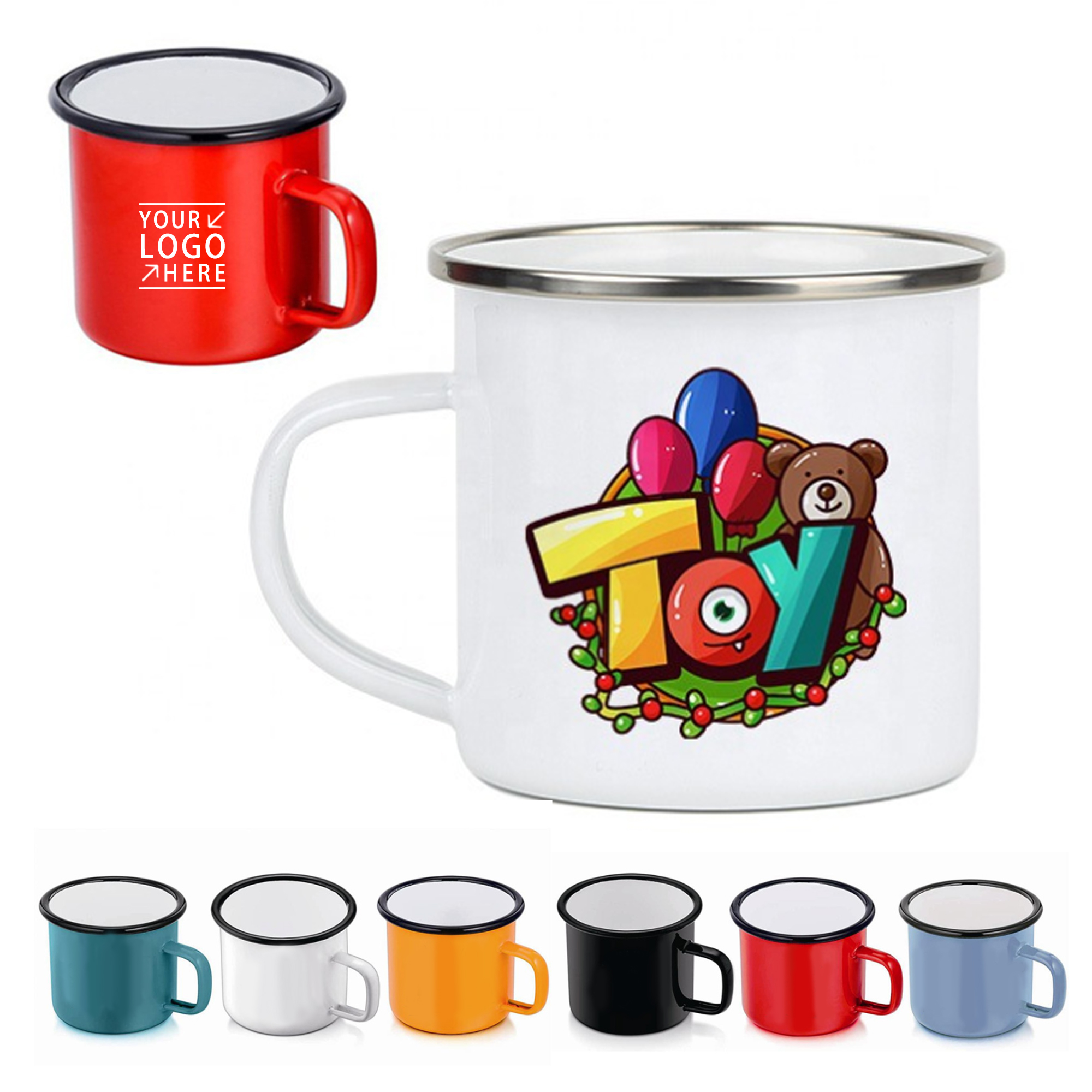 MOQ 50 12oz Enamel Coffee Mug 2