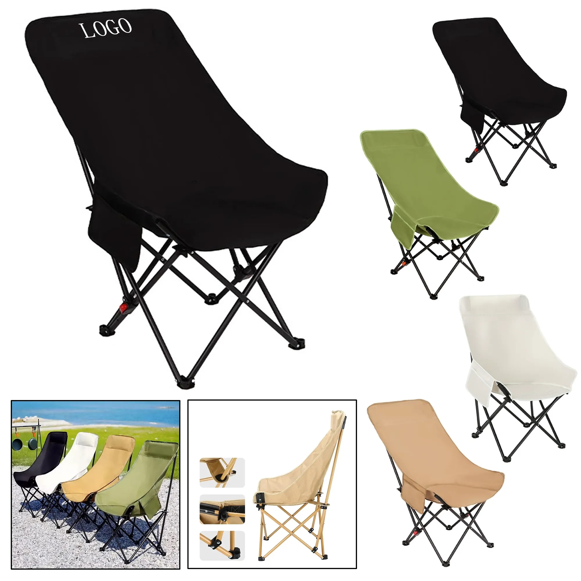 Adjustable High-Back Folding Camping Chair 2