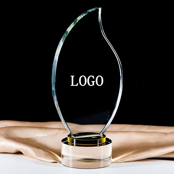 Flame Shaped Crystal Glass Trophy Award 5