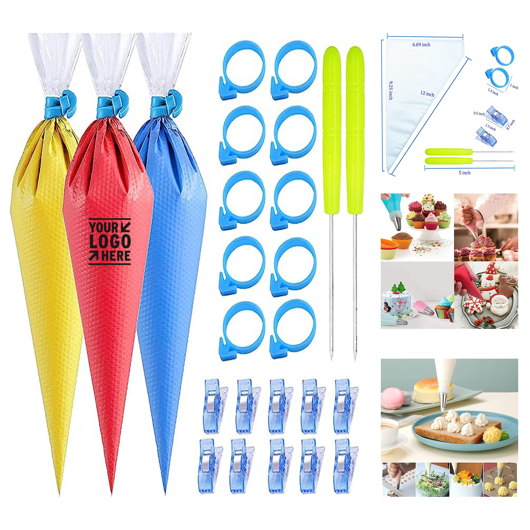 122 Piece Tipless Piping Bags