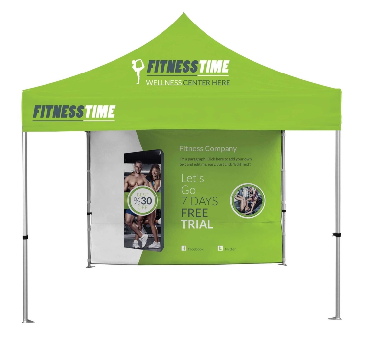 10ft Full Rear Tent Wall Only - 2 Side Imprint 2