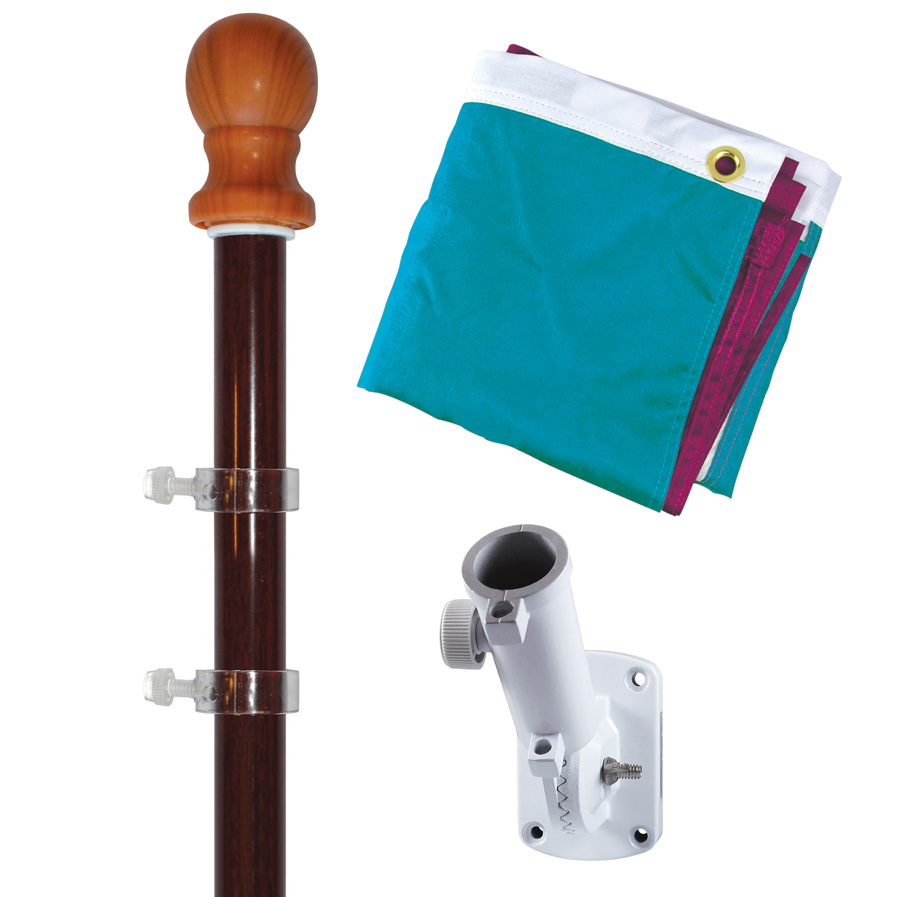 Promotional Flag Kit with 2' x 3' Flag and White Bracket 6