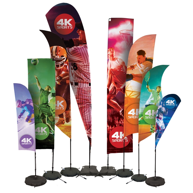 8' Streamline Teardrop Sail Sign Flag Kit (Double-Sided with Scissor Base) 6