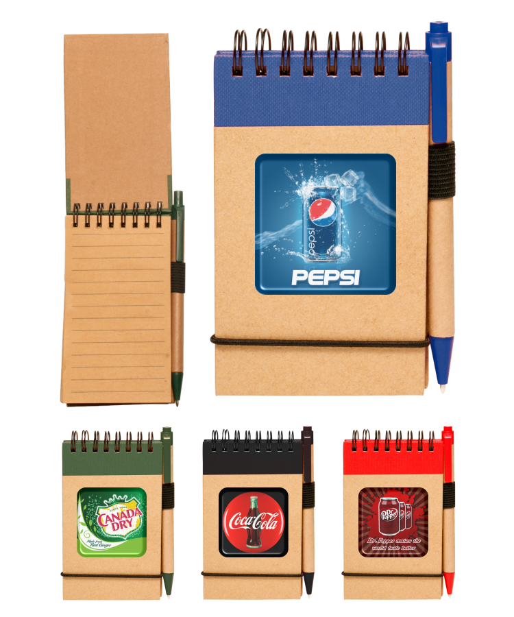 Eco friendly Notebook Jotter w/ Matching Pen - Full Color 2