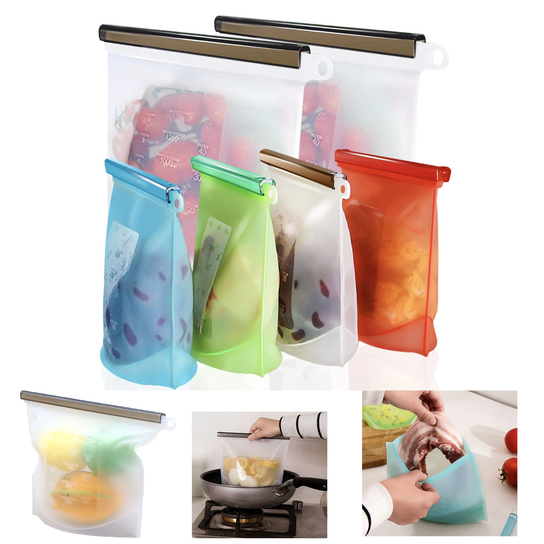 Reusable Silicone Food Storage Bag 500ML 1