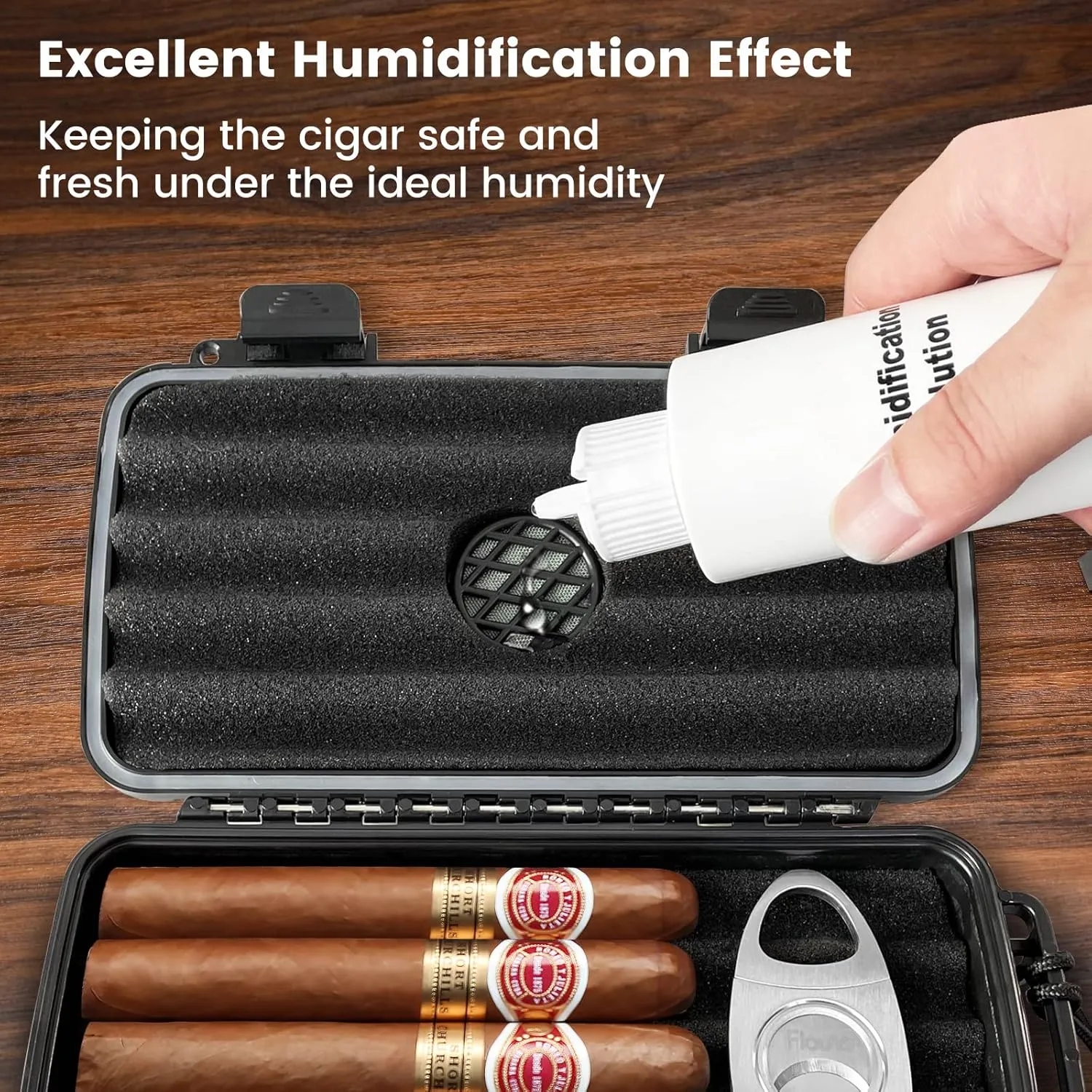 Luxury Personalized Cigar Humidor with Humidifier for Men Executive Client Gifts 3