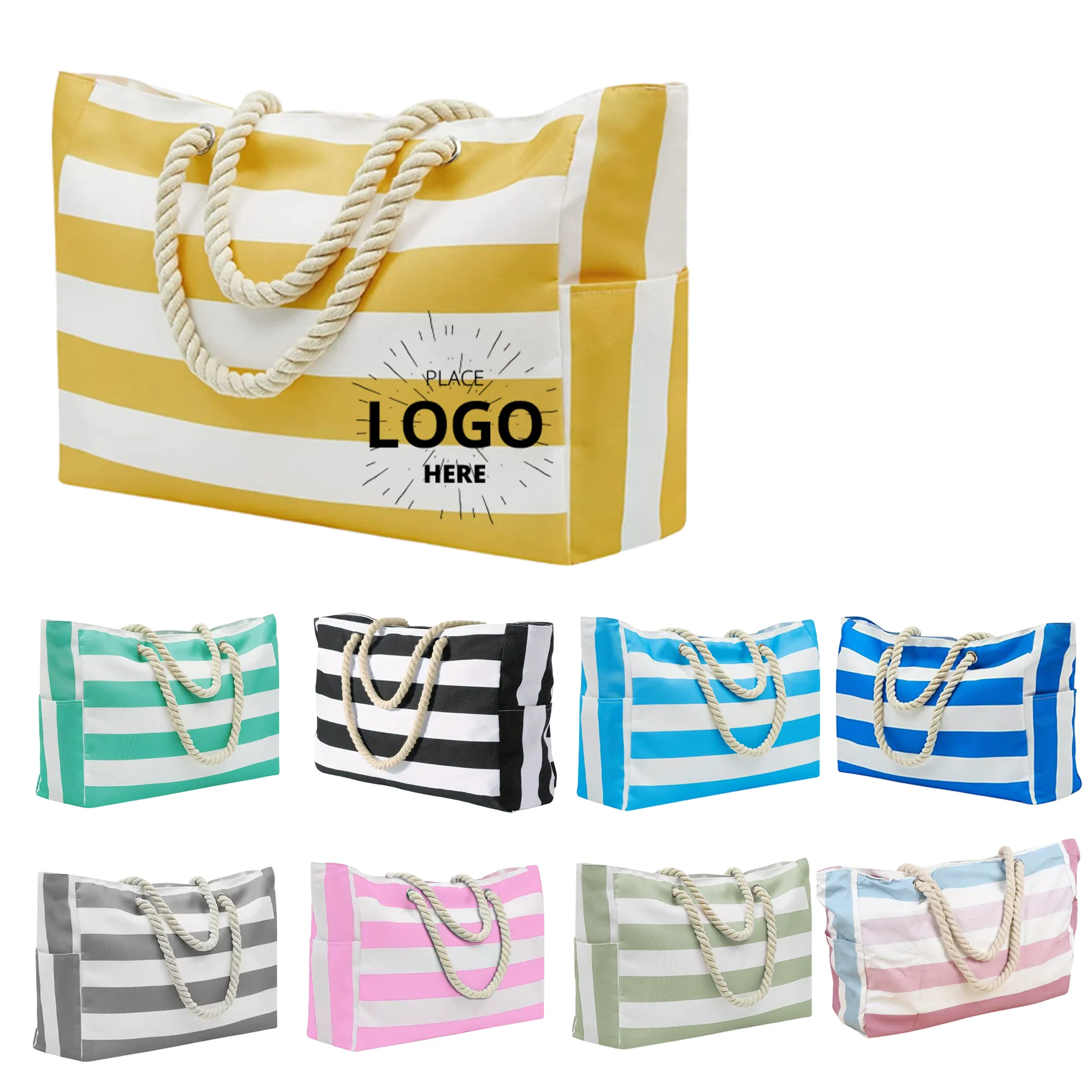 Large Beach Tote Bag, custom tote bag with logo imprint 2