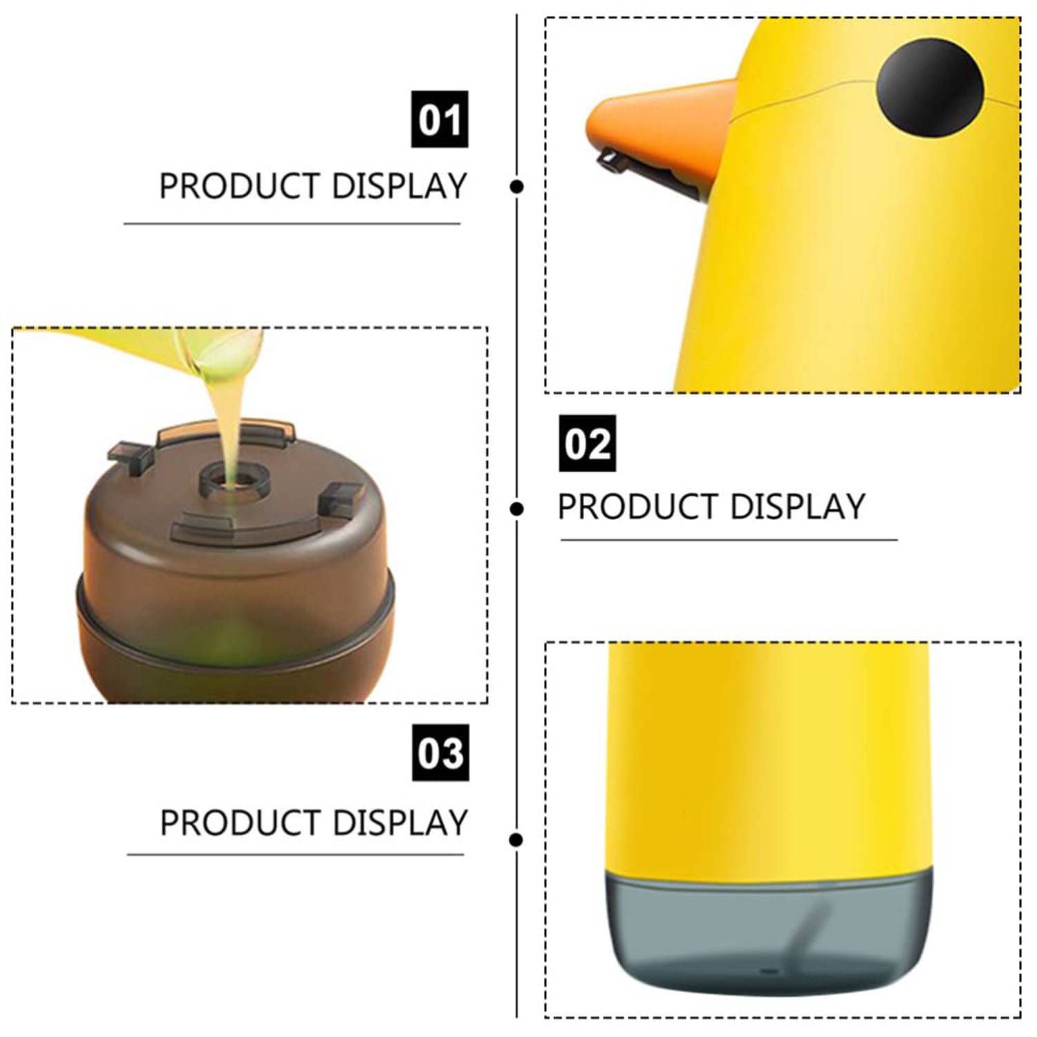 Touchless Foaming Soap Dispenser – Cute Yellow Duck Design 3