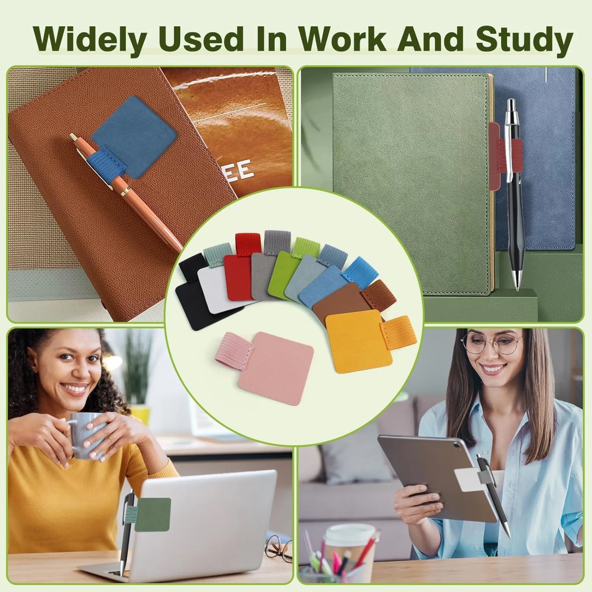Leather Self-Adhesive Elastic Pen Holder 2