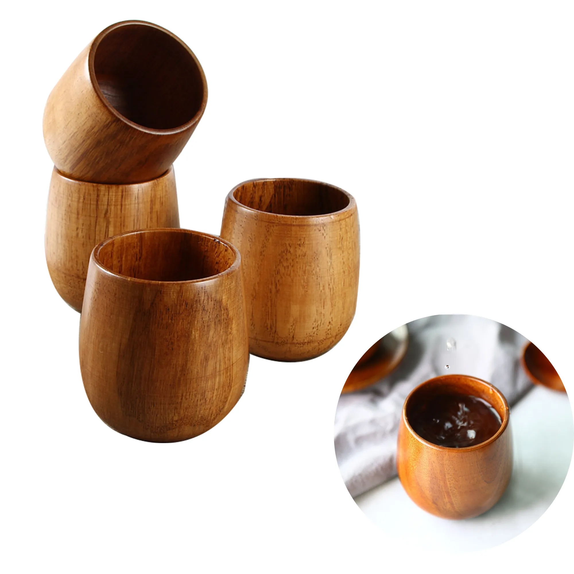 Wooden Tea Cup Water Coffee Mug 1