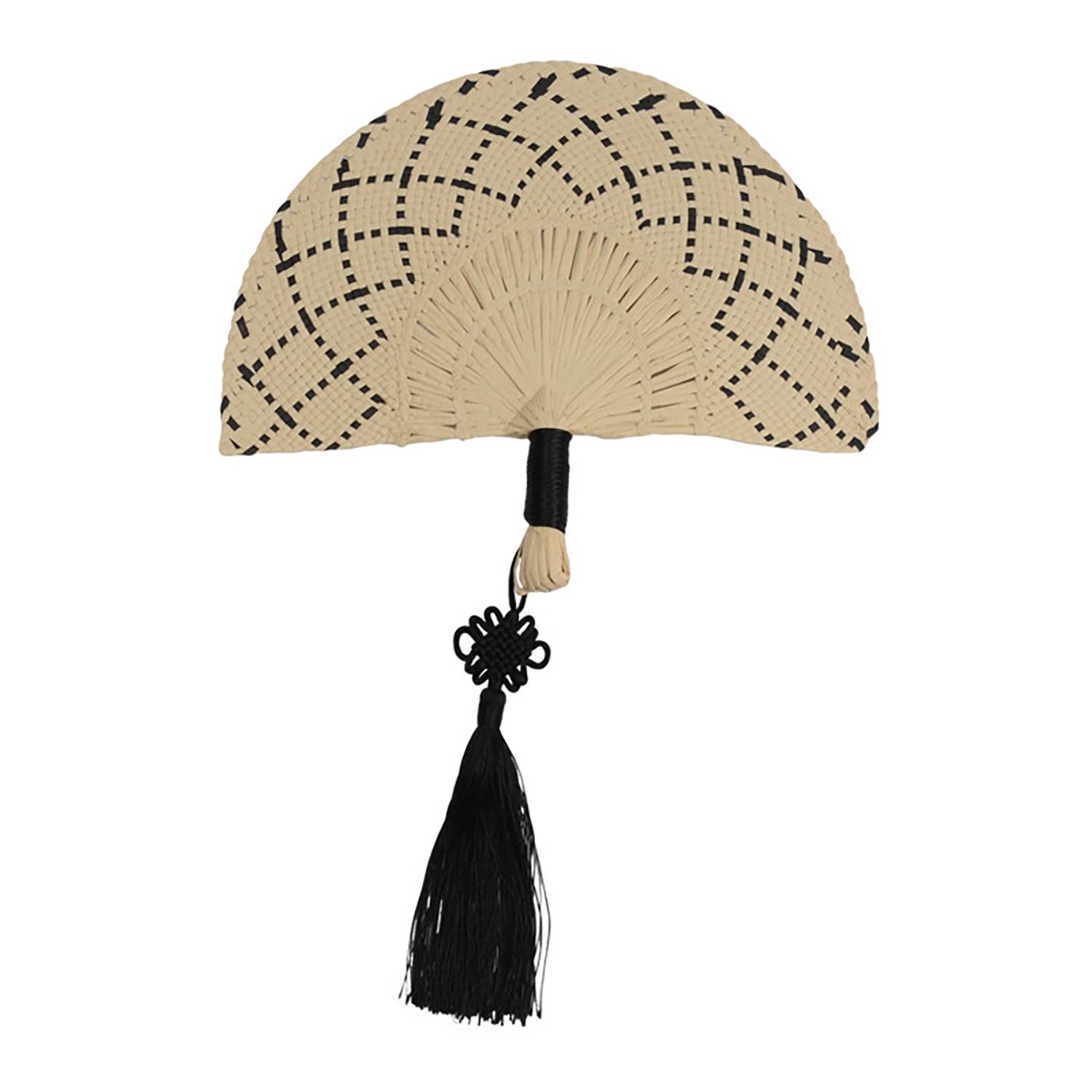 Handwoven Straw Fan with Tassel 6