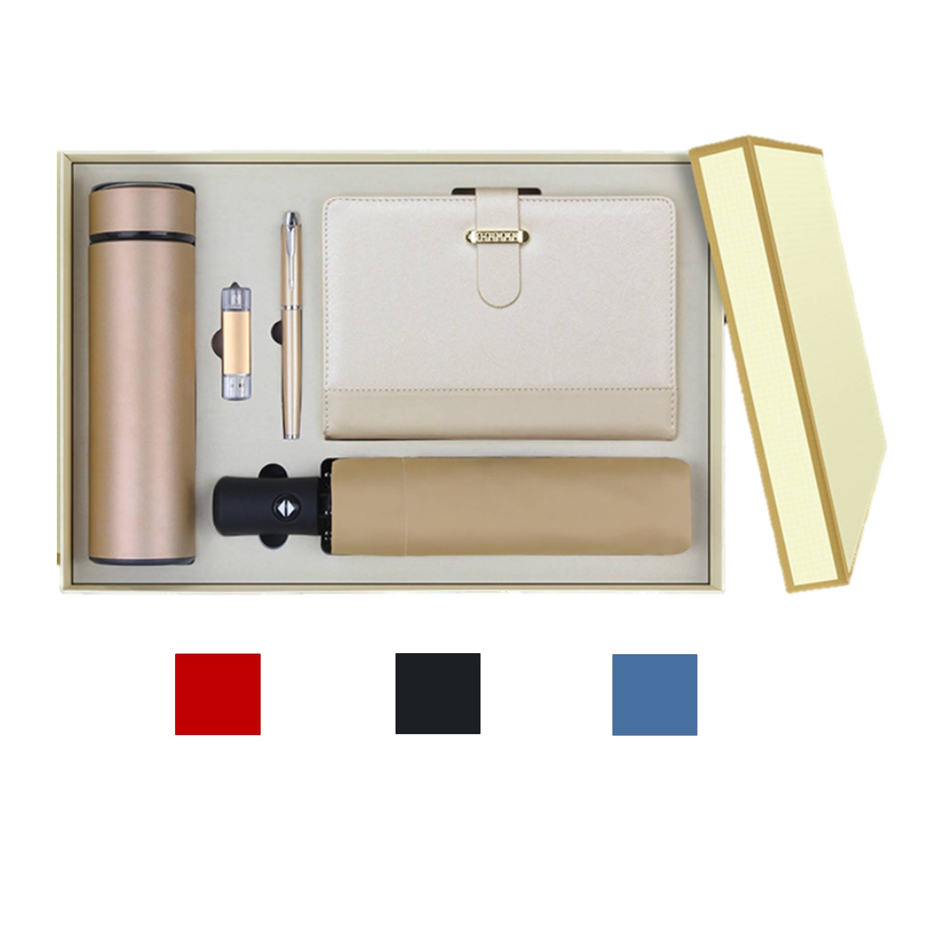 Tumbler And Umbrella Notebook With Usb Flash Pen Gift Box 2
