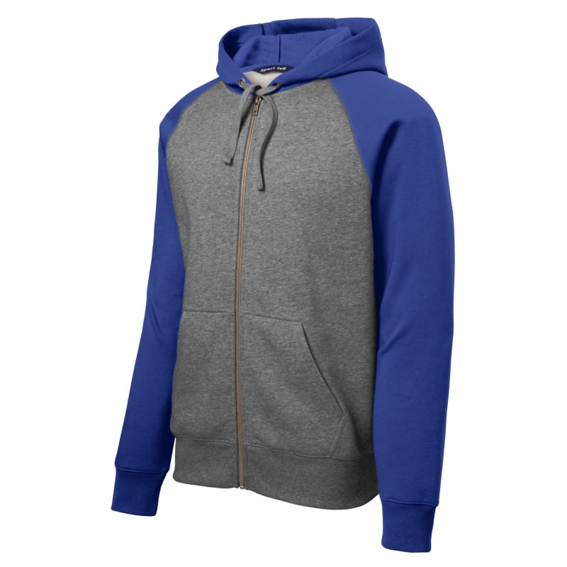 Sport-Tek Raglan Colorblock Full-Zip Hooded Fleece Jacket. 10