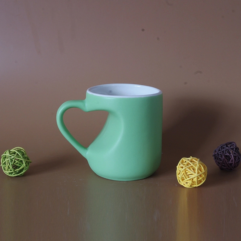 11 oz Coffee Mugs with Heart Shape Handle 7