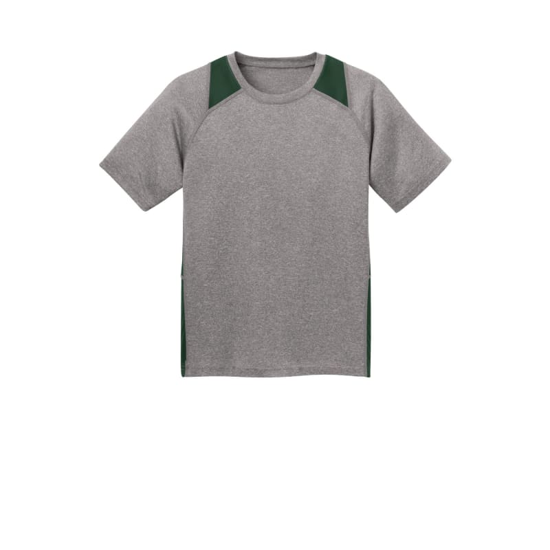 Sport-Tek Youth Heather Colorblock Contender Tee. 3