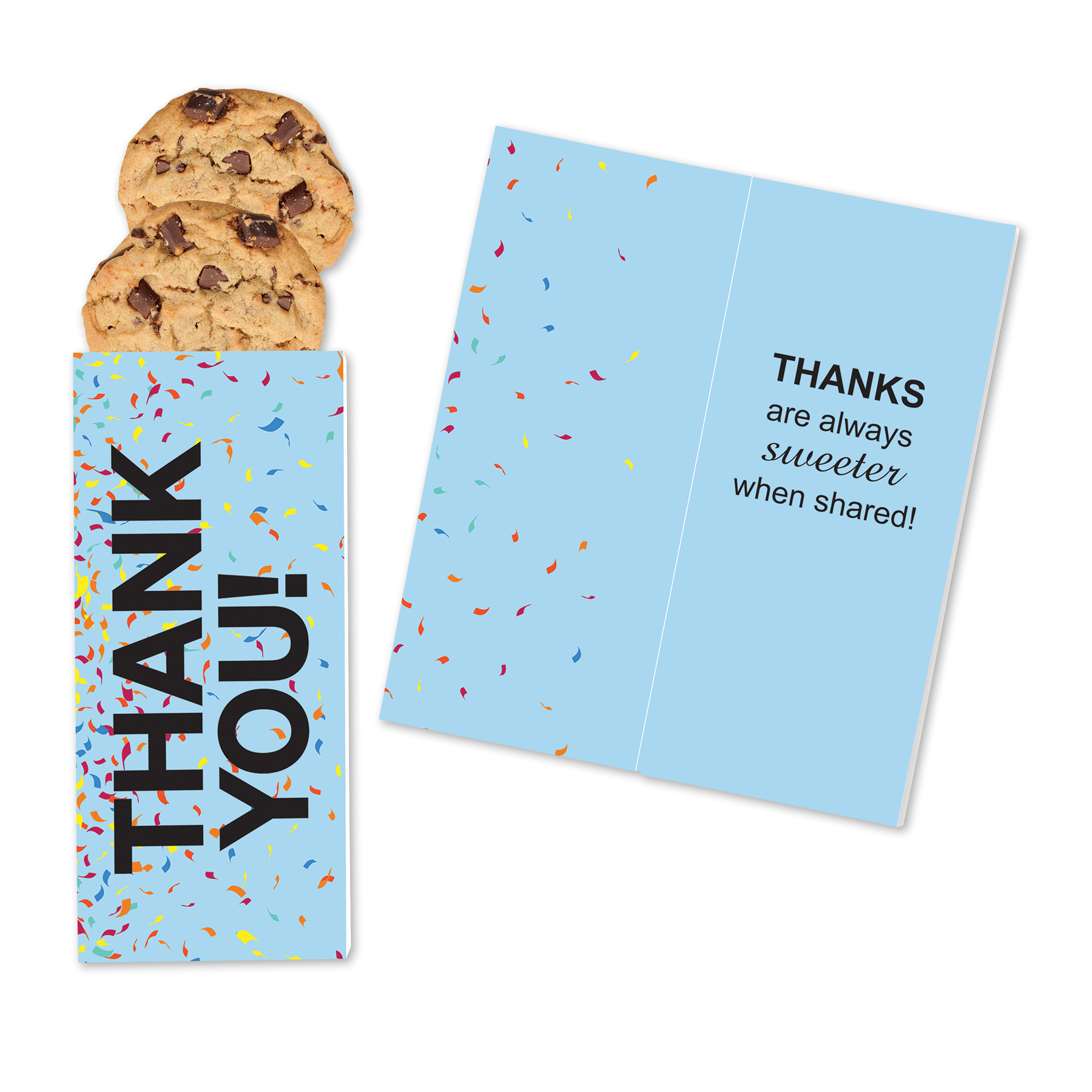 One Color Foil-Stamped Stock Gratitude Sweeter Cards with Chocolate Chip Cookies 1