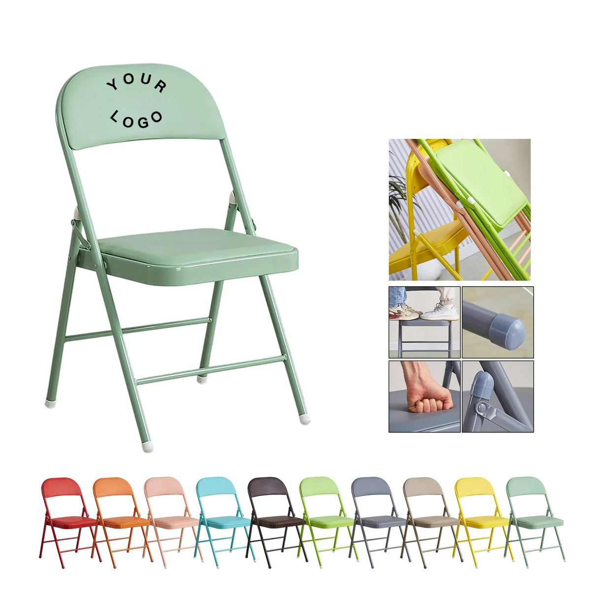 Foldable Metal Chair with PU Seat for Events 3