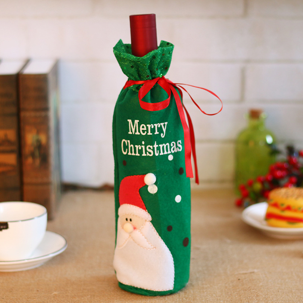 Christmas Glittery Wine Bottle Cover 5