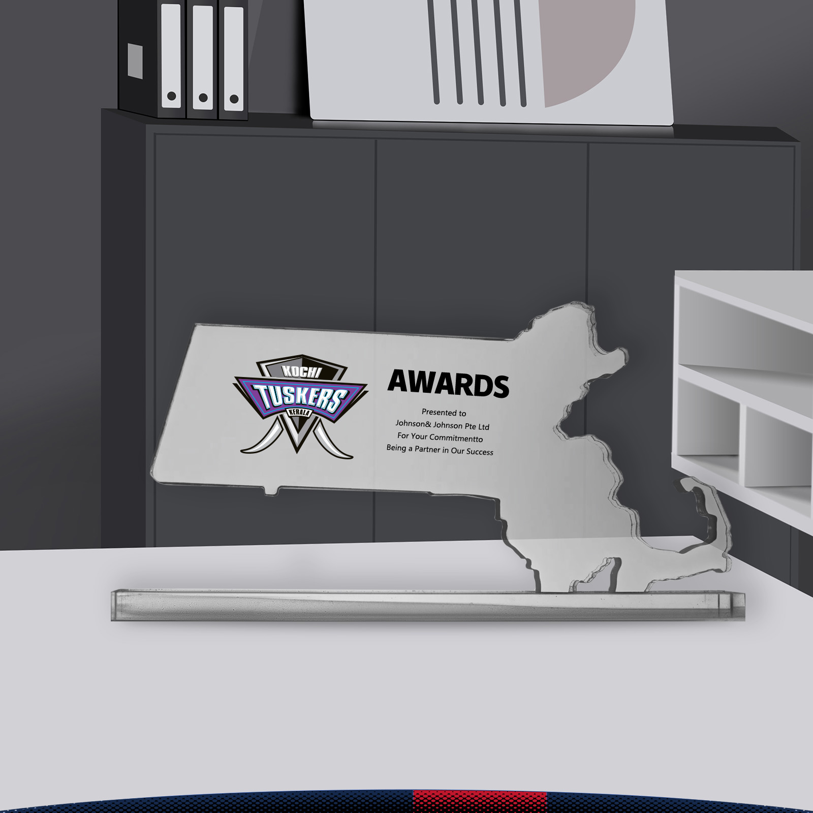 Upeth Massachusetts Crystal Award 5