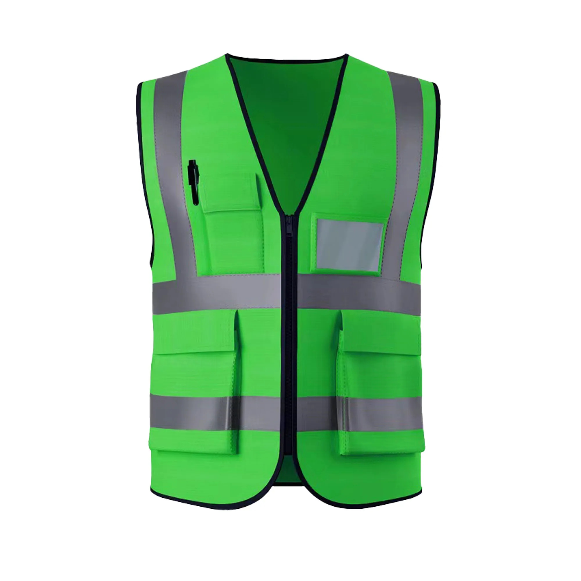 Polyester Double Band Reflective Safety Transparent Pocket V 5