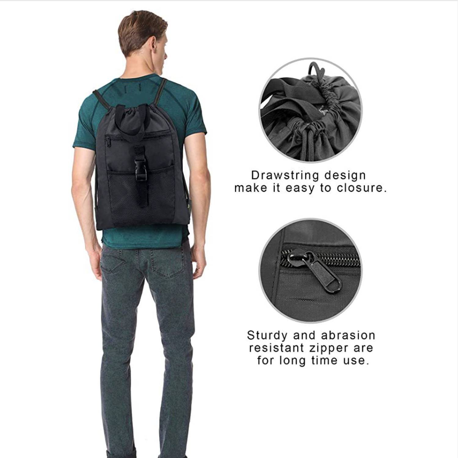 Drawstring Backpack Sports Gym Bag 5