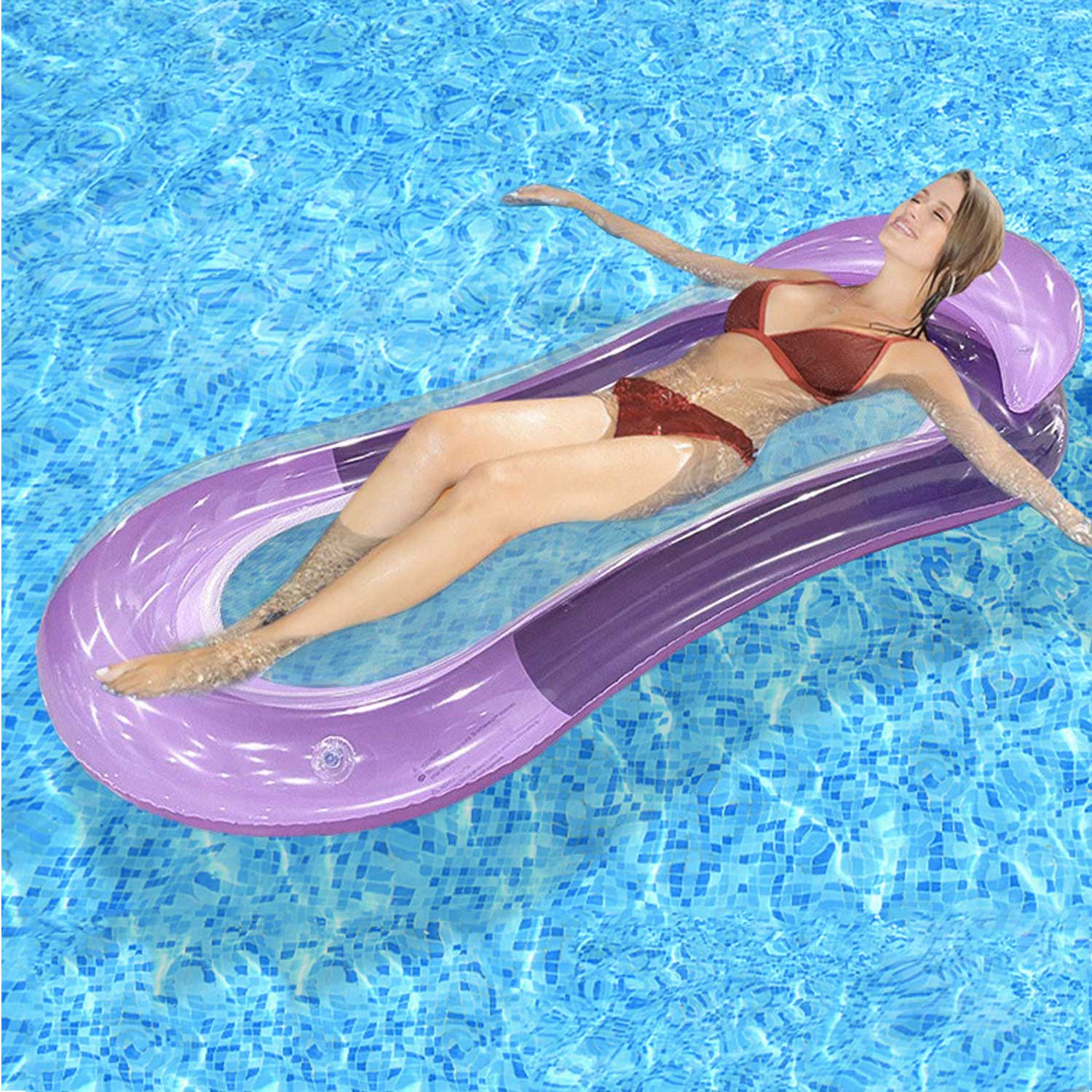 Inflatable Lounge Float – Foldable Backrest 9