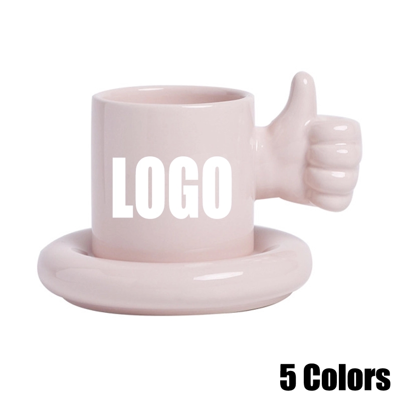 Custom 8.4 OZ. Ceramic Tea Cup Coffee Mug with Saucer Set 7