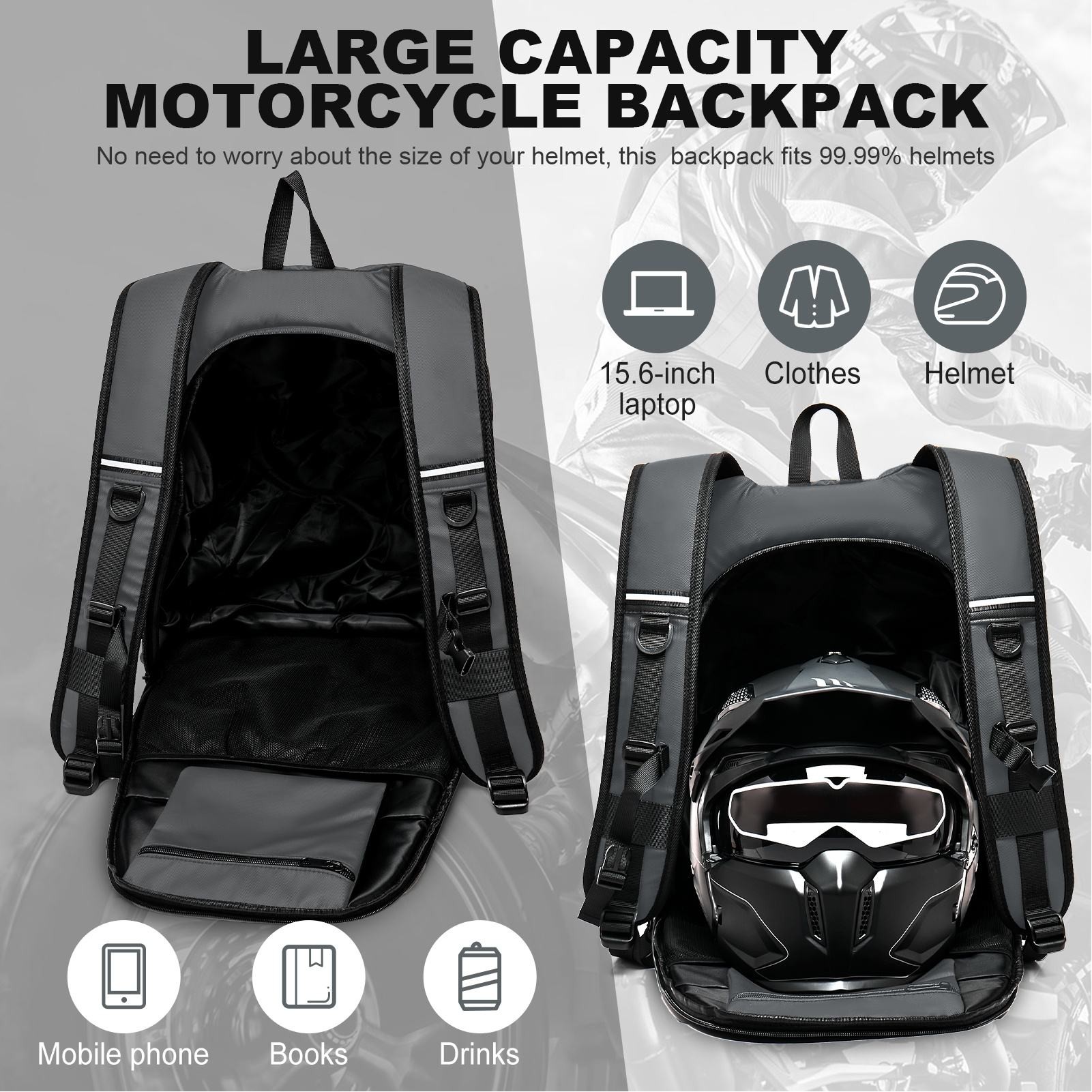 Portable Motorcycle Helmet Backpack 4