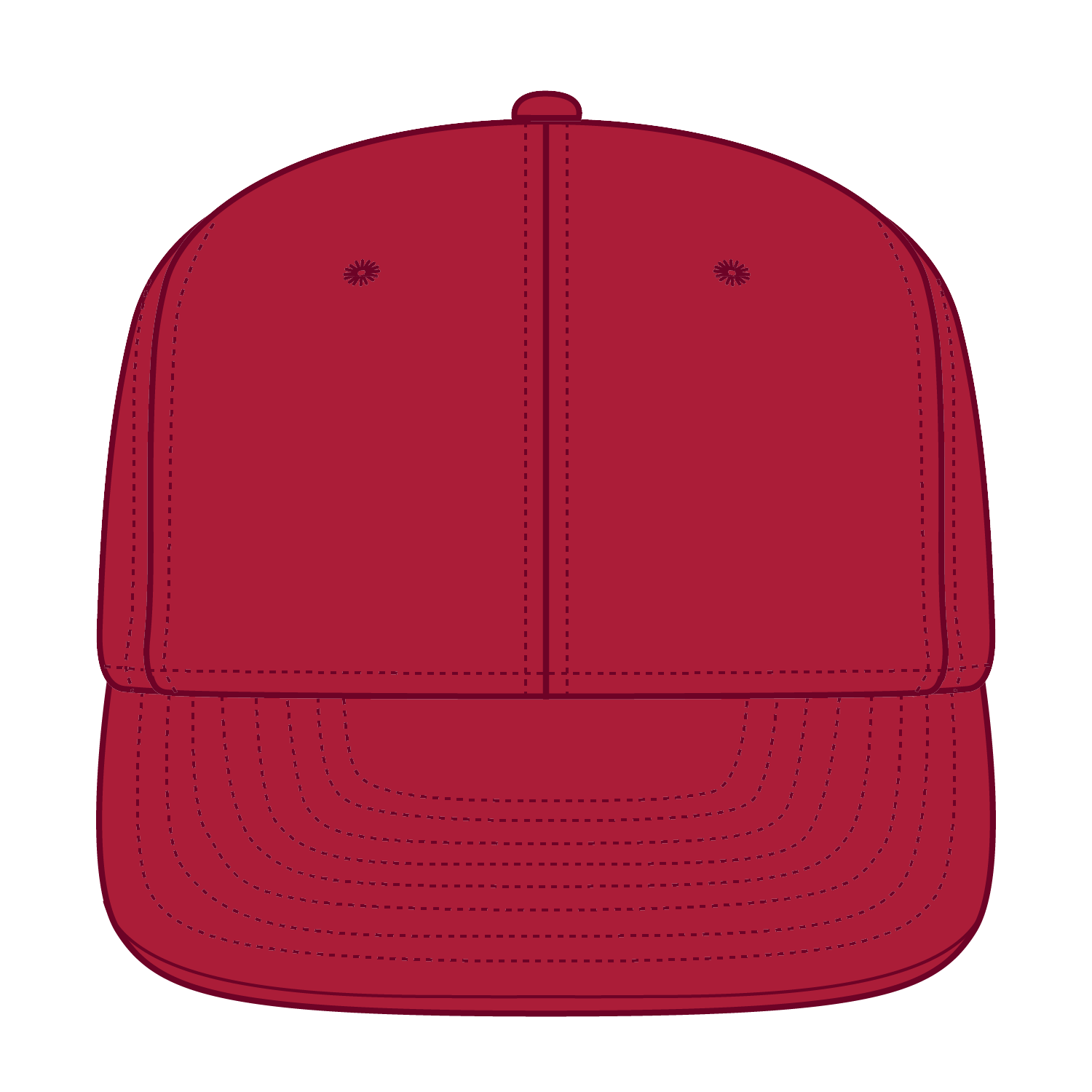 OTTO CAP® OTTO FIT® 6 Panel Pro Profile Flat Visor Baseball Cap 6