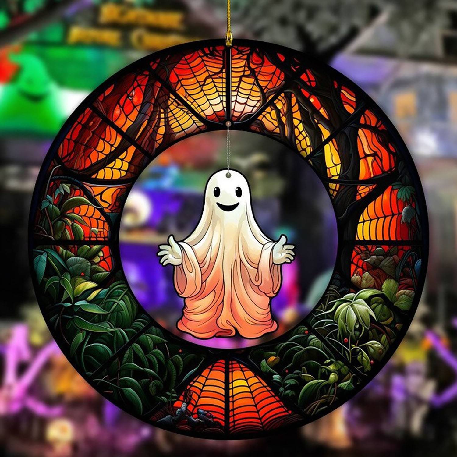 Creative Swing Ghost Ornament for Halloween Scene Adornment 4