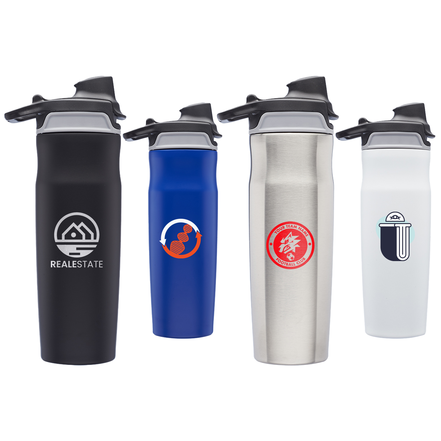 20 oz. Vacuum Insulated Juno Matte Water Bottles w/ Flip Lid 2