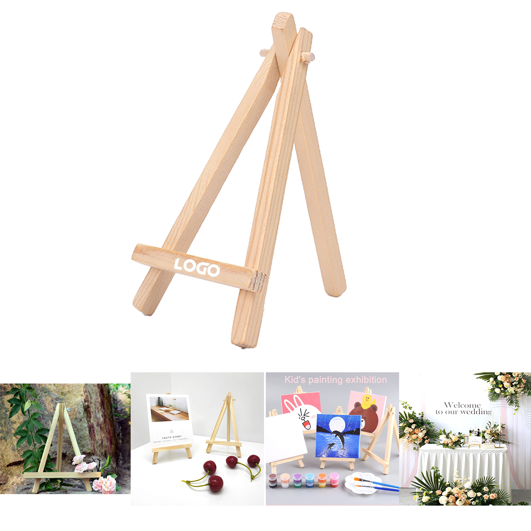 Pine Wood Mini Easel Triangle Frame 2