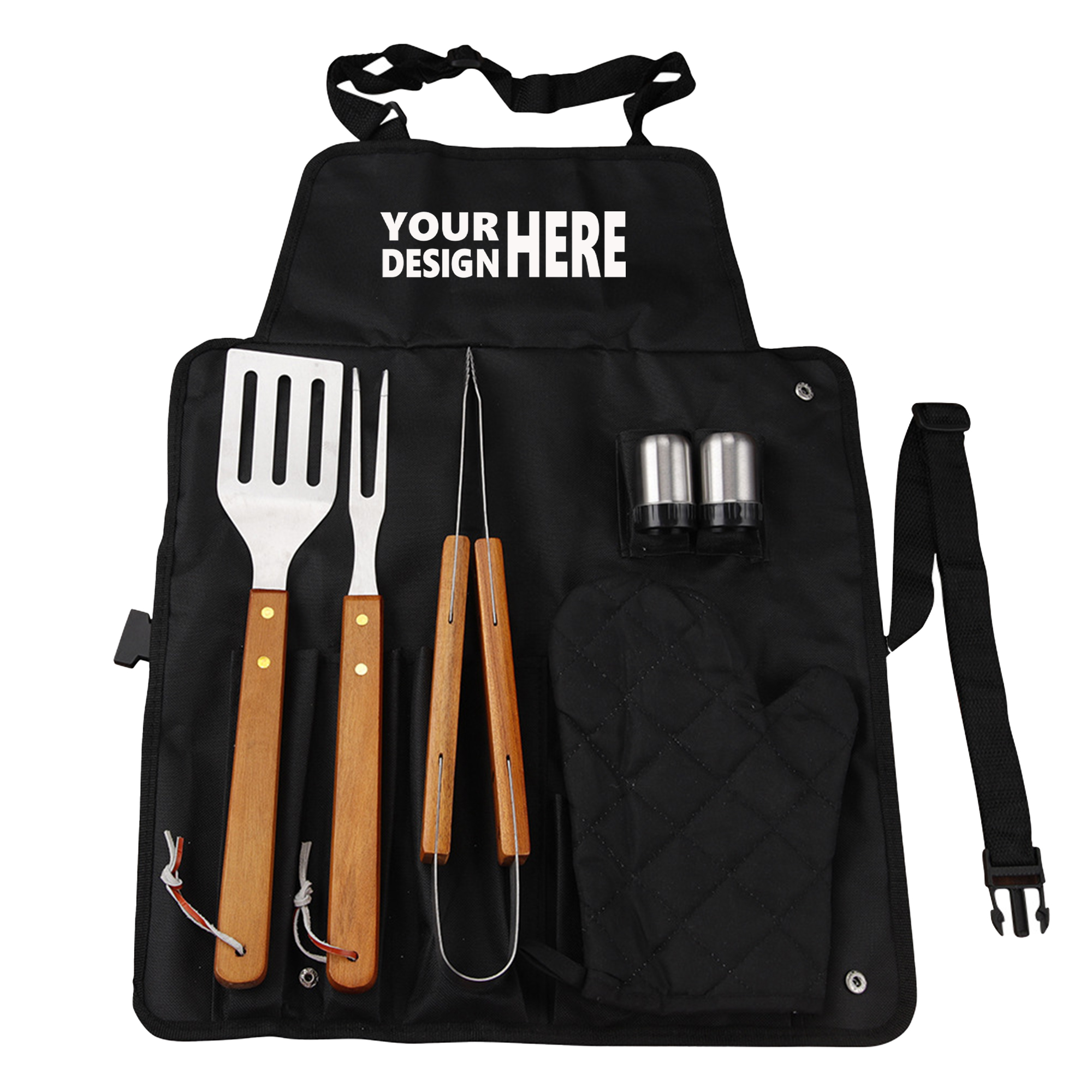Portable Outdoor BBQ Tool Set with Apron 2