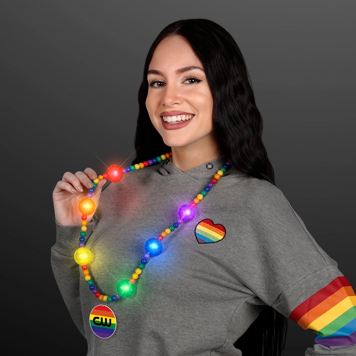 Bright Beads Rainbow Party Necklace with Medallion 2