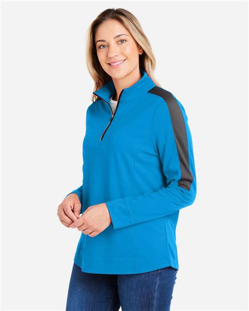 Women's Market Snag Protect Mesh Colorblock Quarter-Zip Pullover - CE404W 3