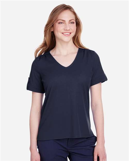 Women's CrownLux Performance® Plaited Rolled Sleeve Shirt - DG20WB 13